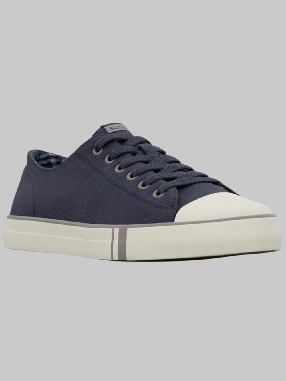 Ben Sherman Navy Canvas Low-Profile Sneaker with White Toe + A GIFT 🎁